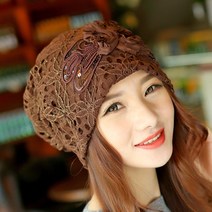 SINPAID 여성 겨울 가을 비니 봄 여름 두건 중년 패션 모자 항암