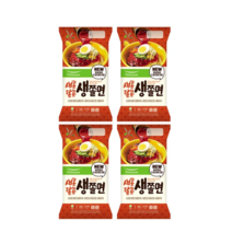 풀무원생쫄면4개 음성군 대소면 삼양로 비빔장 식염 홍합 겉포장의 유통일자 주정처리제품 양념장 음식, 단일