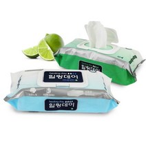 힐링데이 프리미엄 대형물티슈 엠보싱 캡형 60매, 10개