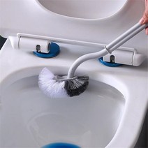 다기능 욕실 화장실 브러시 360 도 끝이 긴 손잡이 곡선 청소 홈 세척 타일 도구, white toilet brush