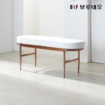 [보루네오 하우스] [보루네오]앳홈 제인 2인 식탁 벤치의자(로즈골드 프레임), 색상:화이트