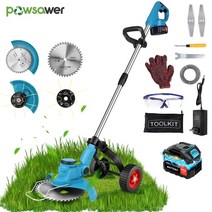 Powsawer 전동 브러시리스 커터 잔디 트리머 자동 깎는 기계 마키타 정원 도구 마당 8 인치, [01] 8 Inch Grass Trimmer, [02] EU, 01 8 Inch Grass Trimmer_02 EU