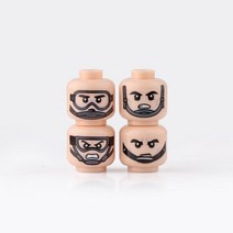 중국레고 MOC 도시 액세서리 빌딩 블록 군사 부상 SWAT Minifigs 얼굴 머리 블록 군인 피규어 부품 완구, A