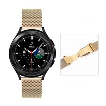 가전제품 액세서리 삼성 갤럭시 시계 4 Milanese 스트랩 클래식 42mm 46mm 메탈 버터 플라이 버클 팔찌 스, Gold_Watch 4 Classic 42mm