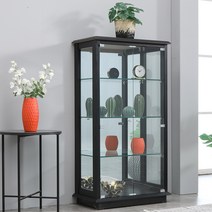 앤탑퍼니처 엑설런트 강화유리장식장 장식장, 800-4단장식장(블랙)