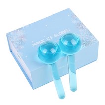 뷰티디바이스 쿨링마사지기 냉마사지 홍조홈케어 개 쌍 뷰티 스 하키 에너지 뷰티 스탈 볼 페이셜 쿨링 스 글로브 워터 웨이브 얼굴과 눈 마사지 스킨 케어, 사진으로