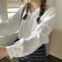 레이디 화이트 블라우스 (M사이즈) 빅러플