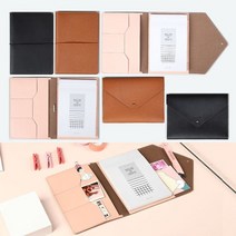 슈프림 노트패드 B6 메모패드 바인더 가죽 커버 리갈 패드 메모 커버 노트 클립바인더 옥스퍼드 A5, 쿠팡1 아이스초코 01 2단형 브라운