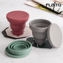 (ycons)국산 실리콘 캠핑컵 휴대용 접이식 미니 등산컵 250ml, 파스텔 접이식컵 그레이