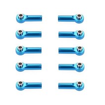 10pcs m4 4mm 스레드 25mm 길이 링크로드 엔드 볼 헤드 홀더 타이로드 엔드 3mm 구멍 알루미늄 rc 취미 모델 자동차 홉업 부품, 파란색