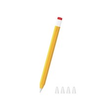 제이로드 애플펜슬 1세대 연필 케이스   실리콘 펜촉 보호캡 4개입, 옐로우