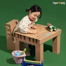 종이 테이블 의자 세트 DIY 가구 완구 유치원책상 생각의자 발육용품 유아책상 유아동, 세트(소가29000)