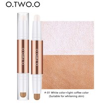 더블 헤드 하이라이터 섀도우 스틱 컨실러 브라이트닝 페이셜 브론저 컨투어 브러쉬 쉬머 파우더 코 메이, 한개옵션1, 01 01