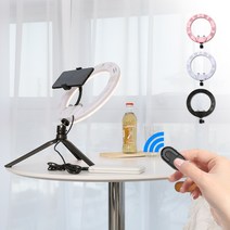 led 링라이트 10인치 지속광 사진 촬영 조명 블루투스 리모컨, 화이트, 06_10인치+관절암거치대+블루투스리모컨