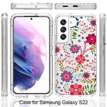 갤럭시 s23 케이스 S23 22 울트라 5G 크리스탈 삼성 호환 S22 360 보호 그라디언트 후면 패널 하이브리드 코크 Etui S 23 플러스 프레임 커버, [02] Samsung S22 Plus, [08] Red flower, [01] No Front Film