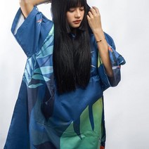 Nu-June 마이크로 화이버 변경 목욕 가운 망토 잠, 파란