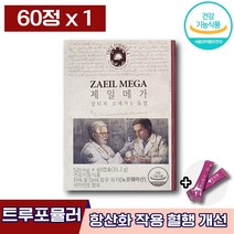 식약처인증 트루포뮬러 제일메가 알티지 오메가3 듀얼 알튀지 rtg rTG 오매가 쓰리 스리 혈액순환 혈행 눈 항산화 건강 도움 관리 개선 에좋은 운동부족 소형캡슐 성인 남녀엘라스틴, 1박스 (23310원 할인), 60캡슐