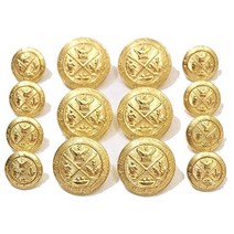 프리미엄 뉴 ~ 골드 킹스 크레스트 금속 블레이저 버튼 세트 더블 브레스트 스포츠 코트 재킷 및 유니폼용 섕크 스타일 패션 14개