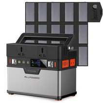 allpowers 110v220v 휴대용 태양열 발전소 288wh 태양열 발전기 18v100w 접이식 태양 전지 패널 비상 야외 백업, 태양열이 있는 eu 플러그