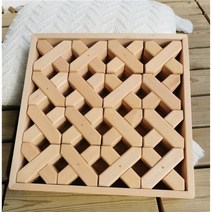몬테소리 원목교구 가베 완구 블록 쌓기 원기둥 완구 레인보우 컬러 발도르프 우드, 32pcs in tray