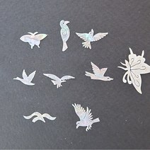 나비. 새 모양자개 자개공예키트 생활나전diy 자개그립톡재료 자개공예재료, 1)갈매기(12개)