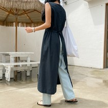 백트임스트랩린넨나시롱원피스