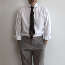 남자 드레스셔츠 와이드 카라