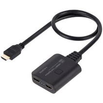 NETmate HDMI2.0 1:2 분배기/NM-PTS03/4K UHD 60Hz/케이블 일체형/HDMI 스플리터/HDR 지원/HDCP 2.2/하나의 HDMI 신호를 2대의 디스플레