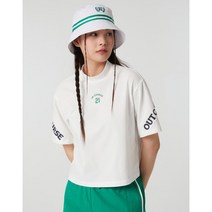 헤지스골프 여성용 IN COURSE 로고 포인트 크롭핏 반넥 티셔츠