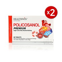 헬스윈 뉴질랜드 폴리코사놀 66.8mg 60정 x2개, 66.8mg/60정, 2개
