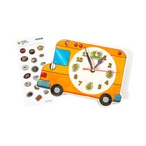 모양 시계 만들기 재료 DIY 키트 세트 교육용 시간 공부 교구 초등 우드 팬시 공예, 운송수단시계 (버스) ＋ 사은품 증정, 1개