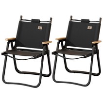 ANYOU 초경량 폴딩 캠핑의자1+1 낚시의자 커밋 체어 세트, 블랙