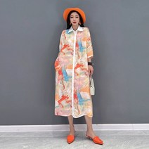 XITAO 싱글 단추 원피스 한국 2022 여름 개성 패션 루즈한 터틀넥 반팔 원피스 WMD6251