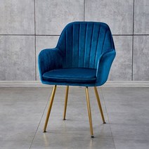 북유럽 모던 심플 인테리어 골드 철제 프레임 메이크업 네일샵 등받이 벨벳 의자 11color 거실 식탁의자, 다크 블루