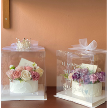 B의오브제 어버이날 카네이션 플라워 용돈 케이크 선물, 티아라, 없음, 아이보리핑크