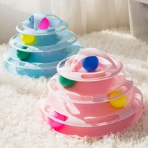 고양이 볼 장난감 4단 디스크볼 냥냥펀치 움직이는 캣토이 스트레스해소 분리불안방지, 4단 디스크볼 분홍