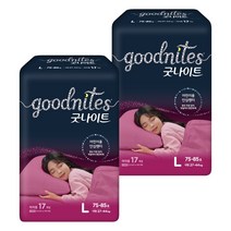 굿나이트 대형 여아용 17매, 2팩