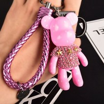 수제 DIY 공예 라인 석 Bomgom Tassels 만화 Popobe 우울한 곰 Keychain 귀여운 가방 매력 홀더 만화 수지 열쇠 고리키홀더 자동차키링, A003