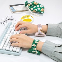 곱창밴드 키보드 마우스 손목받침대 손목쿠션 손목보호대 팜레스트 보호쿠션 꽃 5종, 마우스&키보드용, 푸른꽃밭2개, 분홍꽃밭