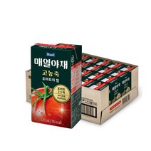 매일유업 매일야채 고농축 토마토의 힘 125ml 24팩 토마토주스, 1박스