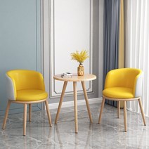 2인용 부부테이블세트 2인 원형 티테이블 식탁 탁자 의자 세트 원목 600, 15번