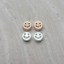 실버 스마일 6mm 관통형 참 펜던트 ( silver 925) 실버부자재 올스샵