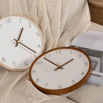 손글씨 느낌 문자판 우드 무소음벽시계 빈티지벽시계 집들이선물 안방, 월넛