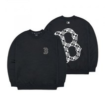 MLB 체커보드 빅로고 오버핏 맨투맨 B Black