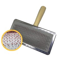 부드러운 소프트핀 슬리커 팁브러쉬 M 그루밍 애견빗 헤어관리 강아지 쓰담