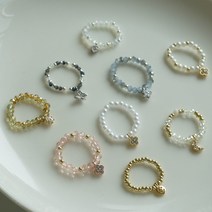 [1개] 샤론델 악세사리 부자재 _ 비즈반지 전용 관통형 팬던트 (7종) / 고급 비즈 반지 diy 재료