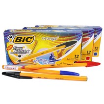 빅볼 오렌지화인 볼펜 0.7mm 12입 검정, 30개