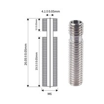 KINGROON-E3D V5 스테인레스 스틸 스로트 26mm M6 스레드 1.75mm 3mm 필라멘트 3D 프린터 부품 핫 엔드 금속 튜브 522163, 04 4.1mm all metal
