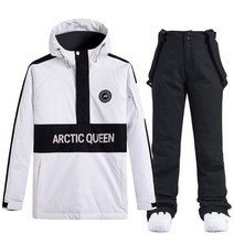 싱글 니트 여자 ARCTIC QUEEN 드복 세트 판쌍 스키플레이트, C15-흰색 자투리목재흑 컬러 팬츠