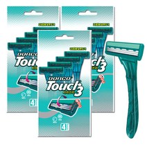 도루코 터치3 휴대용면도기4PX3개 3중날 일회용면도기, 1세트